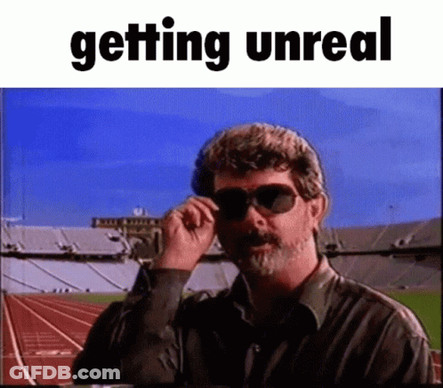 Man In Sunglasses Before Stadium Saying Getting Unreal GIF