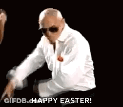 Man In Sunglasses Dancing Happy Easter GIF