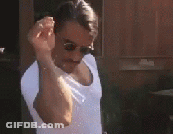 Man In Sunglasses Dancing With Hand Up GIF