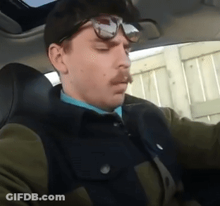 Man In Sunglasses Driving Car GIF