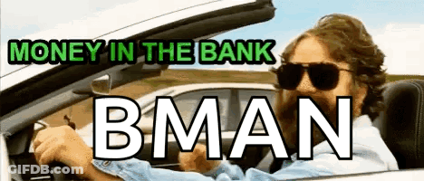 Man In Sunglasses Driving Car Saying Money In The Bank GIF