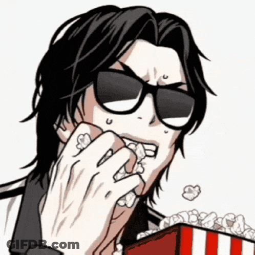 Man In Sunglasses Eating Popcorn Striped Box GIF