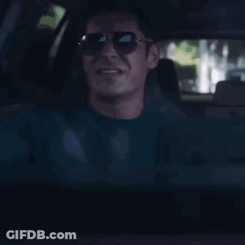Man In Sunglasses In Car Says I Can Feel Something Inside Me GIF