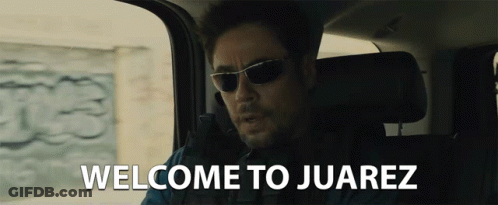 Man In Sunglasses In Car Welcome To Juarez GIF