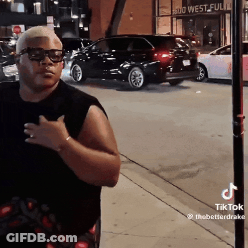 Man In Sunglasses In Front Of Bud West Full Store GIF