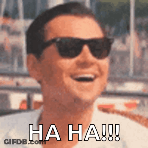 Man In Sunglasses Laughing Ha Ha!!! GIF