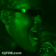 Man In Sunglasses On Green Background GIF