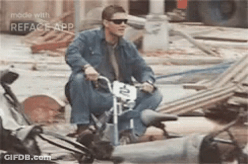 Man In Sunglasses On Small Motorcycle Reface App GIF
