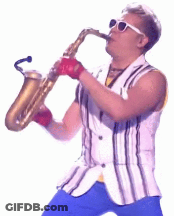 Man In Sunglasses Playing Saxophone GIF