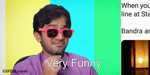 Man In Sunglasses Purple Shirt Says Very Funny GIF