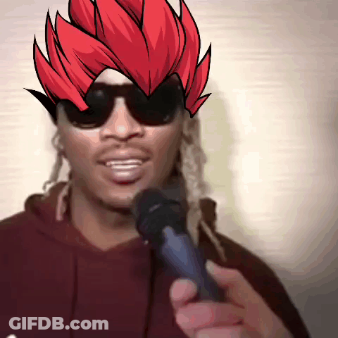 Man In Sunglasses Red Wig Singing Into Microphone GIF