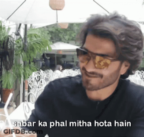 Man In Sunglasses Sabar Ka Phal Mitha Mota Hain GIF