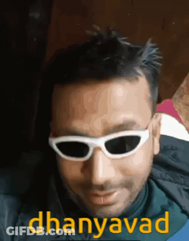 Man In Sunglasses Saying Dhanyavad GIF