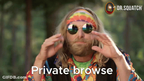 Man In Sunglasses Saying Private Browse Dr. Squatch Logo GIF