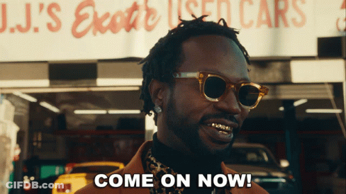 Man In Sunglasses Says Come On Now GIF
