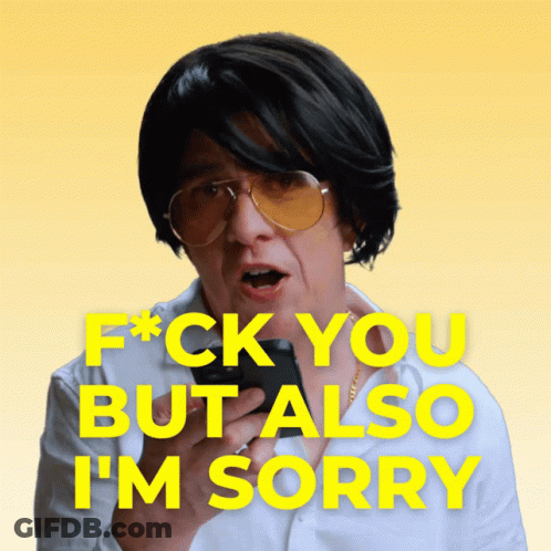 Man In Sunglasses Says Fck You But Also I'm Sorry GIF