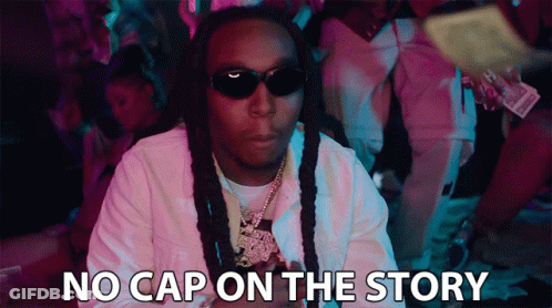Man In Sunglasses Says No Cap On The Story To Crowd GIF