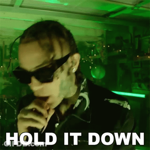 Man In Sunglasses Singing Into Microphone Hold It Down GIF