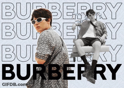 Man In Sunglasses Sitting On Bench Burberry GIF