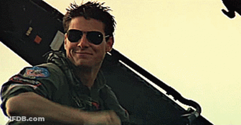 Man In Sunglasses Smiling In Front Of Plane GIF