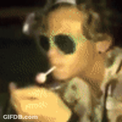 Man In Sunglasses Smoking Cigarette With Lollipop GIF