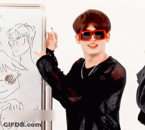 Man In Sunglasses Standing In Front Of Whiteboard GIF