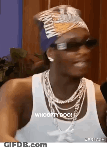 Man In Sunglasses Tank Top Necklace Headband Talking GIF