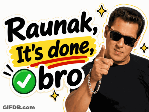 Man In Sunglasses Thumbs Up Raunak It's Done Bro GIF