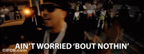 Man In Sunglasses With Motorcycle Crowd Saying Ain't Worried Bout Nothin GIF