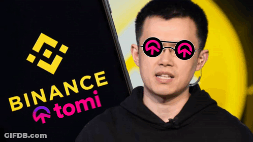 Man In Sunglasses With Phone Saying Binance Tomi GIF