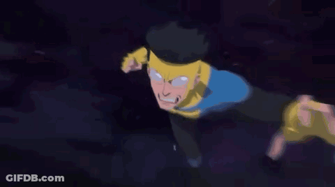 Man In Superhero Costume Flying GIF