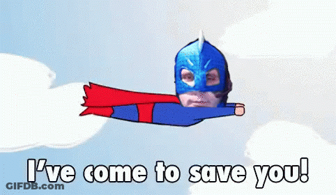Man In Superhero Costume Flying GIF