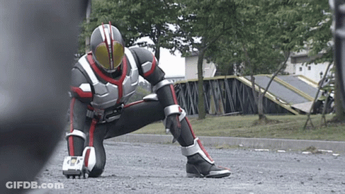 Man In Superhero Costume Kneeling GIF