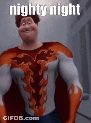 Man In Superhero Costume Saying Nighty Night GIF