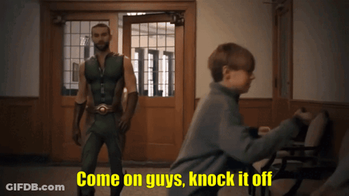 Man In Superhero Costume Says Come On Guys GIF