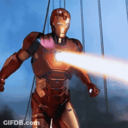 Man In Superhero Costume Shooting Lightning Bolt GIF