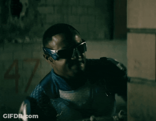 Man In Superhero Costume With 47 GIF