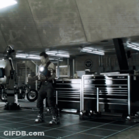 Man In Superhero Costume With Motorcycle Sign GIF