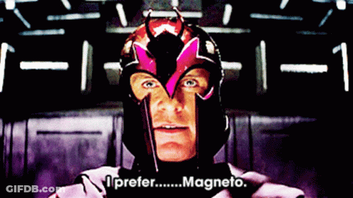 Man In Superhero Suit Says Magneto GIF