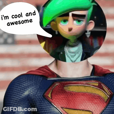 Man In Superman Costume Saying I Am Cool GIF