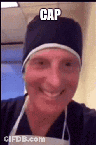 Man In Surgical Cap And Apron Smiling GIF