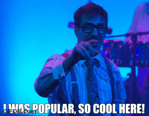 Man In Suspenders And Glasses Says I Was Popular So Cool Here GIF