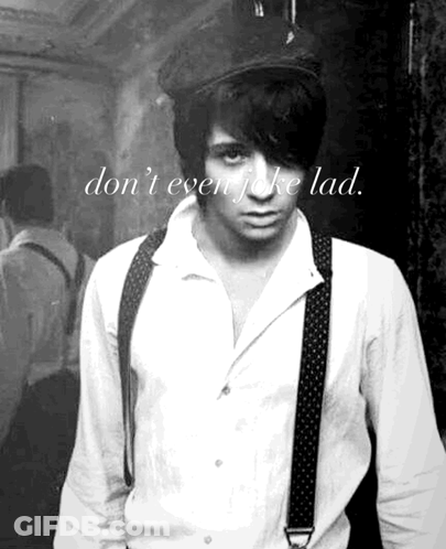 Man In Suspenders And Hat Don't Even Joke Lad GIF