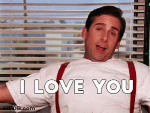 Man In Suspenders And White Shirt Saying I Love You GIF