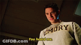 Man In Sweater Saying Emory Says You Heard Me GIF