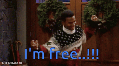 Man In Sweater Saying Im Free GIF