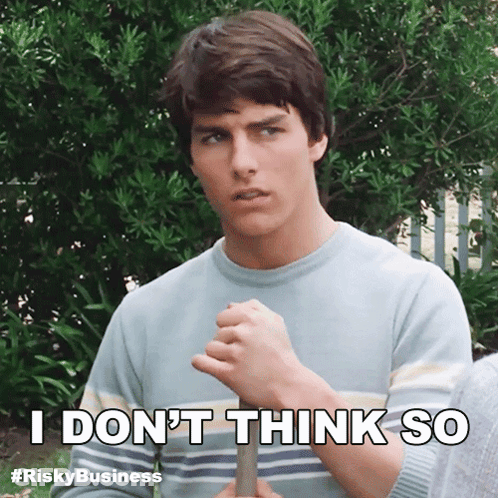 Man In Sweater Says I Don't Think So GIF