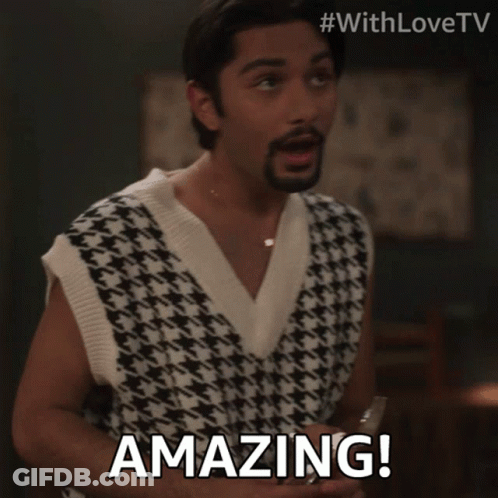 Man In Sweater Vest Saying Amazing GIF