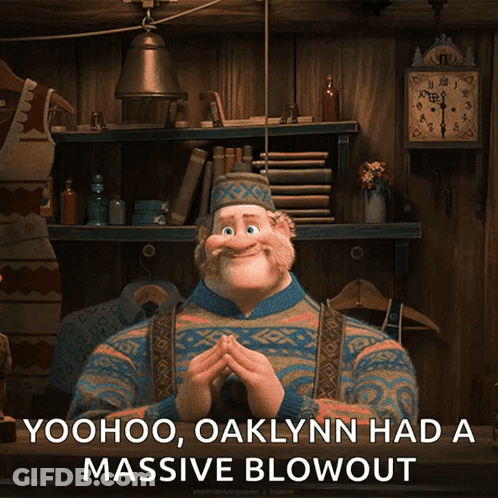Man In Sweater Yoohoo Oaklynn Had A Massive Blowout GIF