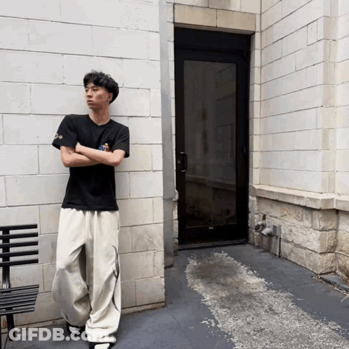 Man In T-Shirt Saying A GIF